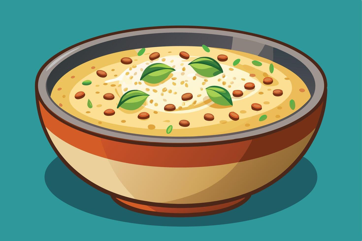 Plate of soup illustration vector