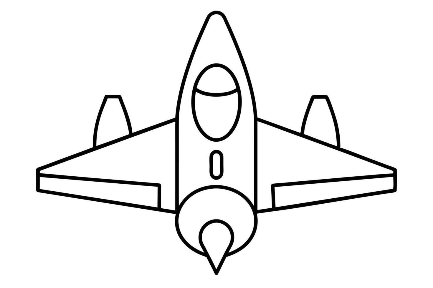 Military aircraft icon outline design vector