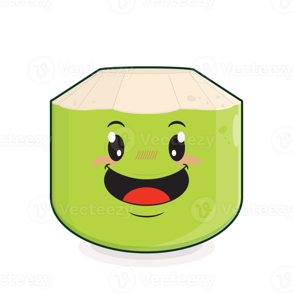 coconut smile face cartoon cute png