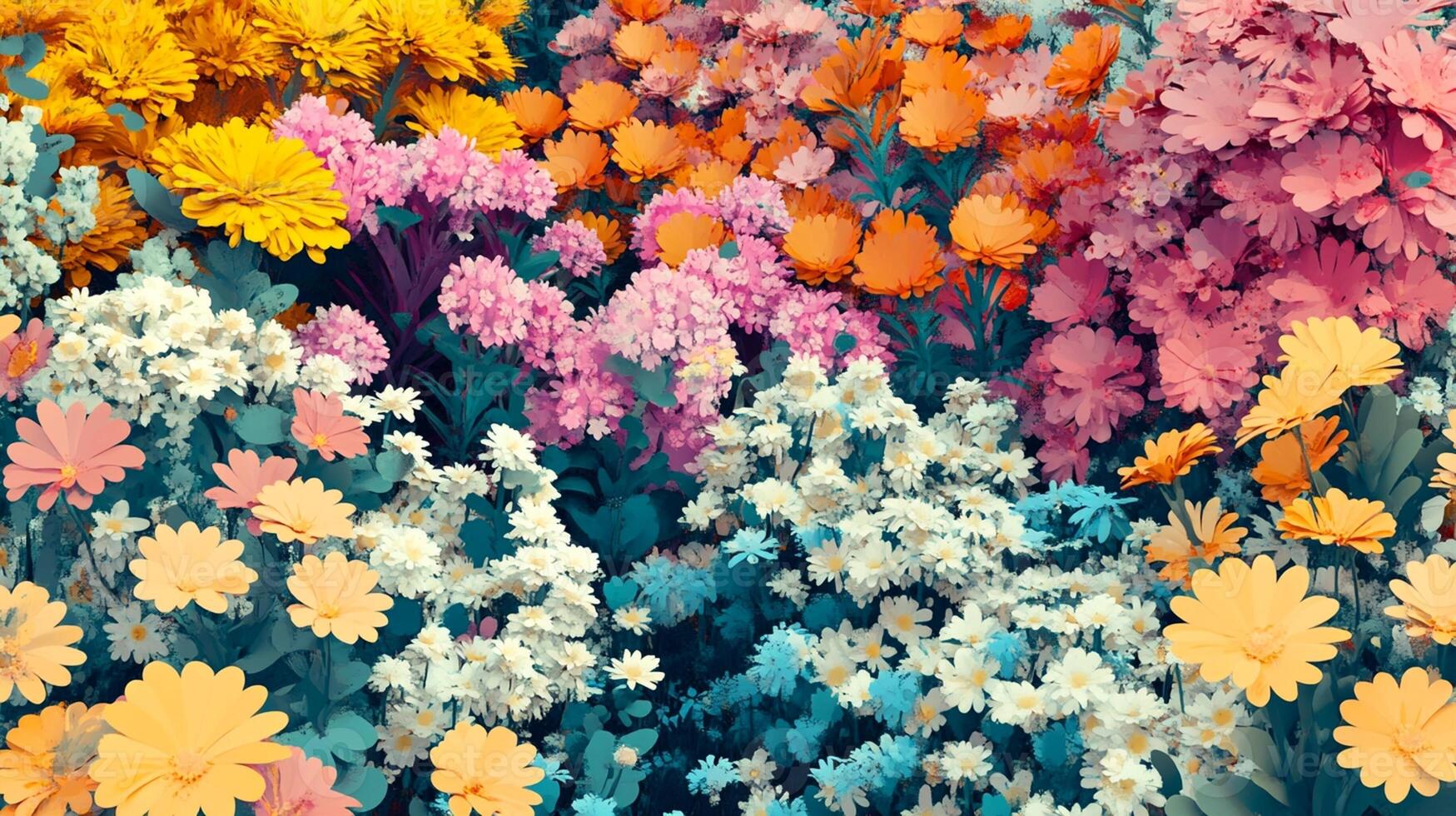 Stunning Display of Various Flower Species in Vibrant Colors for Floral Design Projects and Nature Enthusiasts photo