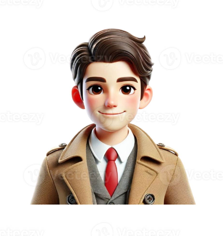 3d boy character people close up portrait smiling nice png