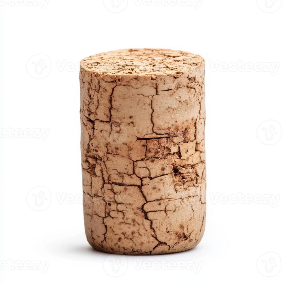 Cork stopper with intricate texture and natural patterns, showcasing its unique design and material photo