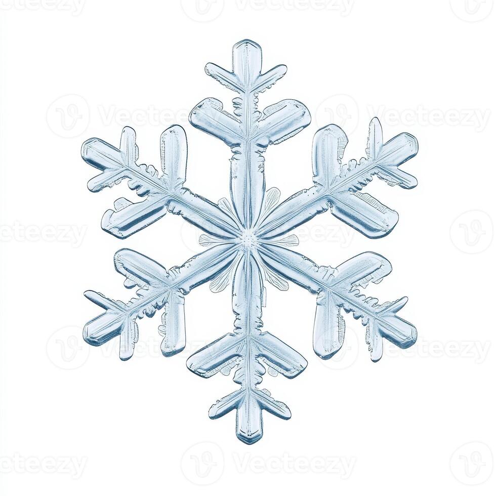 detailed snowflake structure showcasing intricate patterns and symmetry, capturing beauty of winter photo