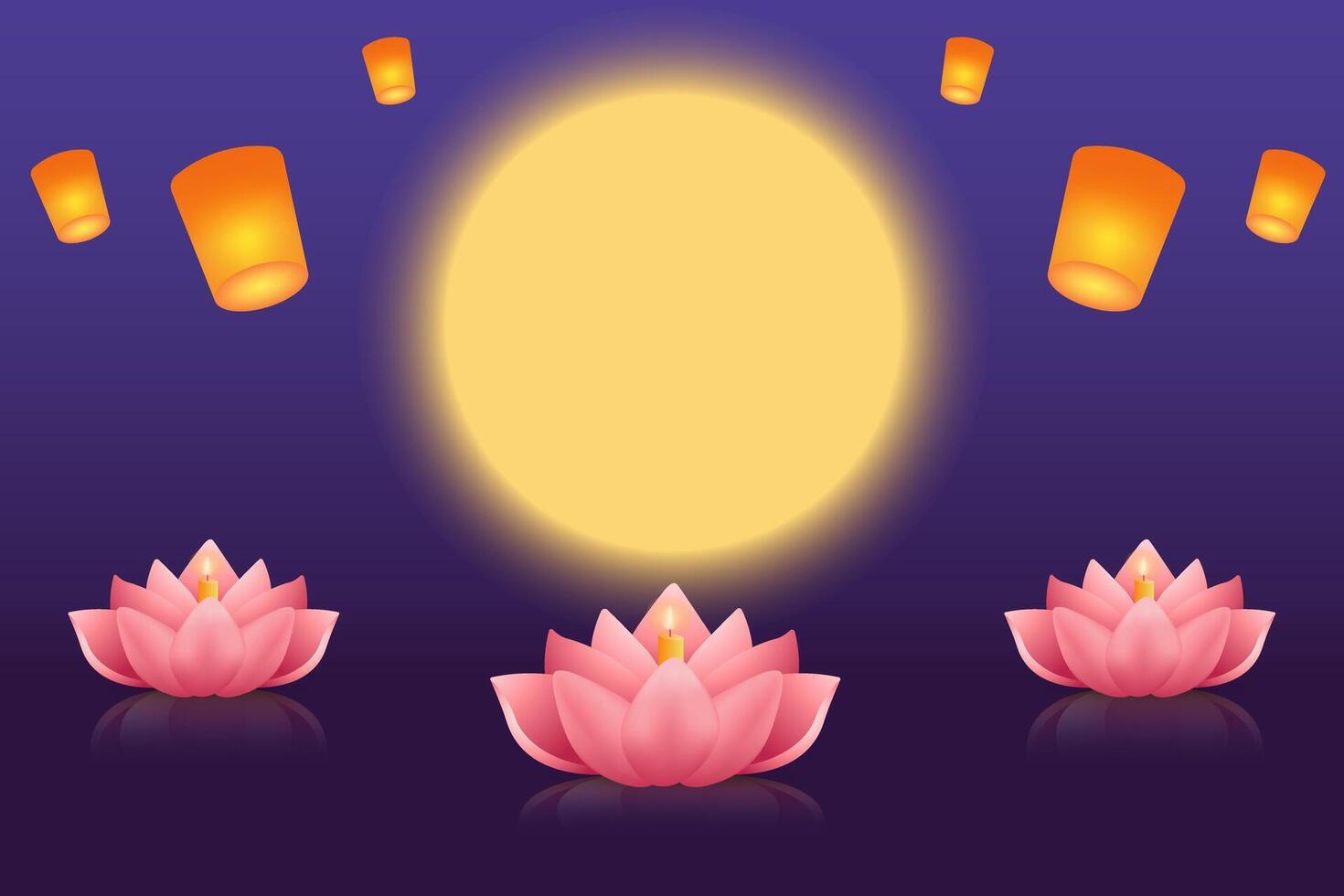 Vesak Day creative concept for postcard or banner. Vesak Day is a holy day for Buddhists. vector
