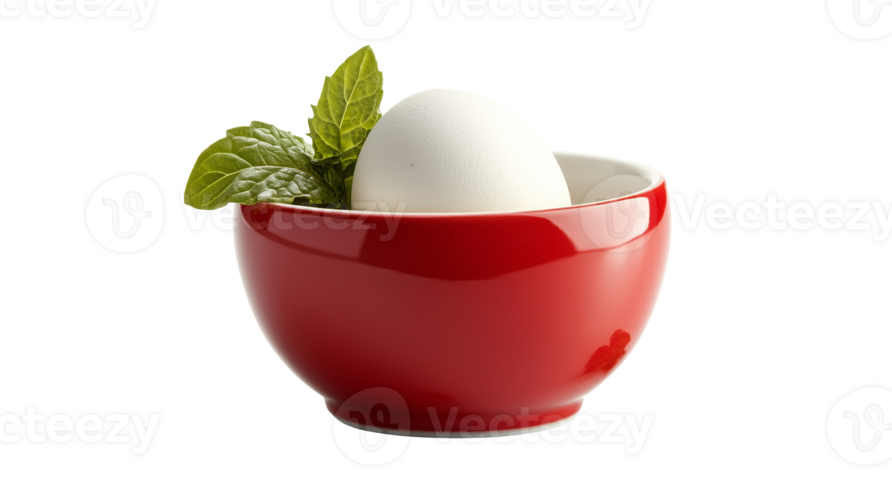 Red egg cup, single egg, isolated, transparent background, studio shot, perfect for breakfast, food blogs, websites, recipes, culinary png