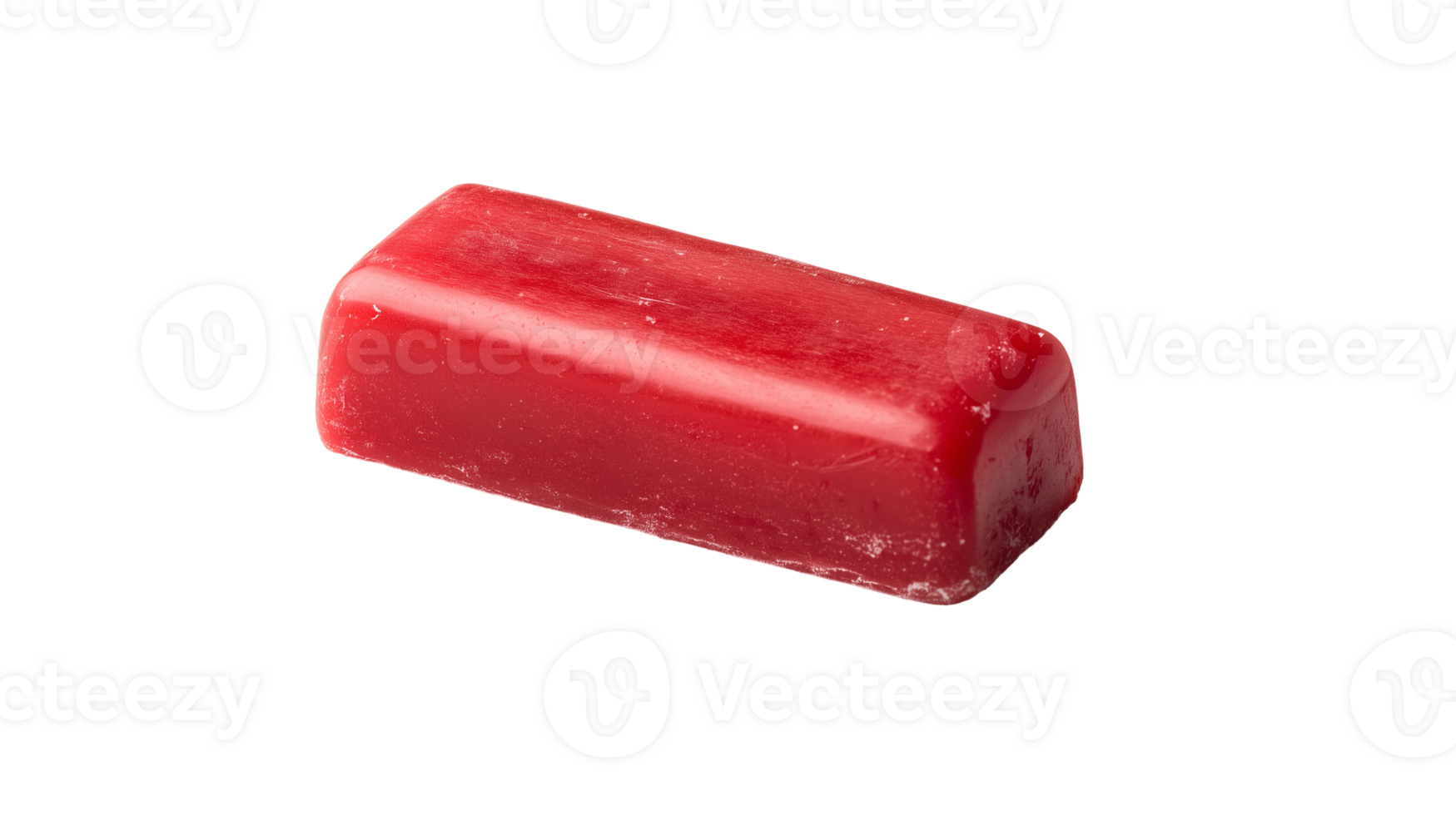 Single Red Chewing Gum Piece, Isolated on transparent background, Product Shot png