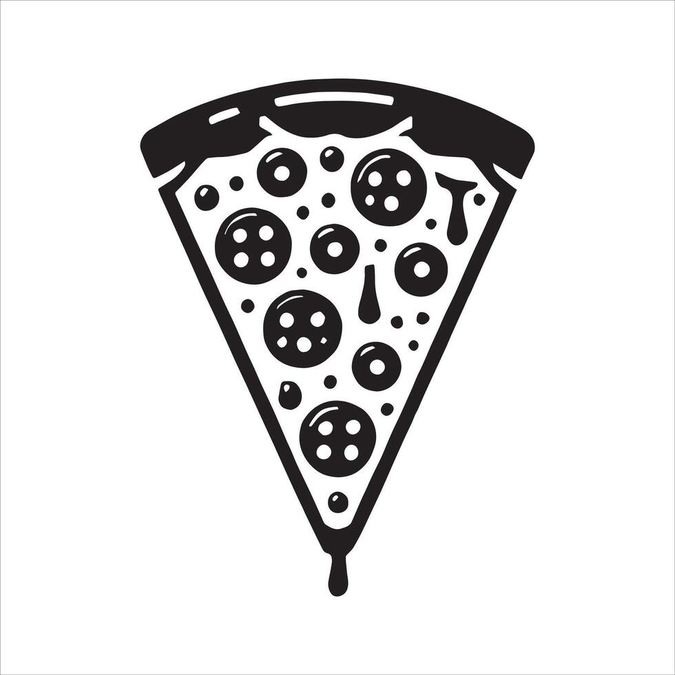 Pizza slice icon illustration vector