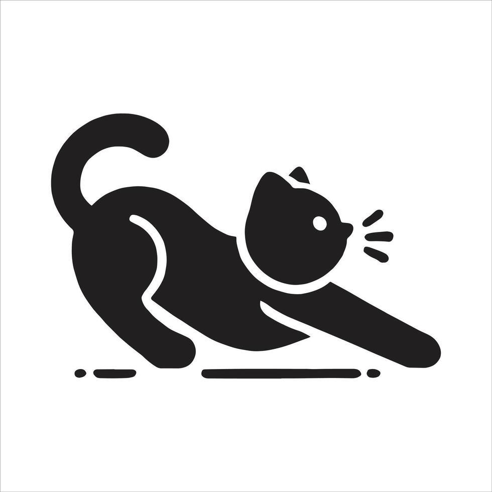 Cute Cat Silhouette Free Illustration Featuring Feline Pet and Kitty Art for Stickers, Icons, and Cat Breed Symbol vector