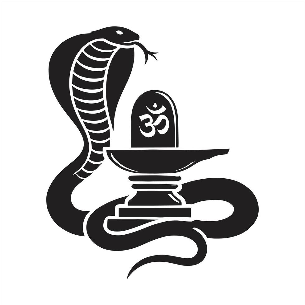 A snake and a hindu god on a stone vector