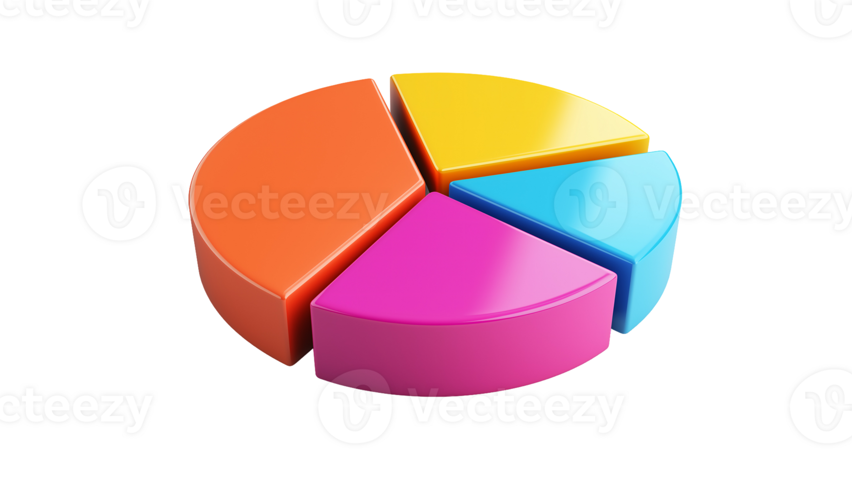 3D Pie Chart Icon for Website and App Design png