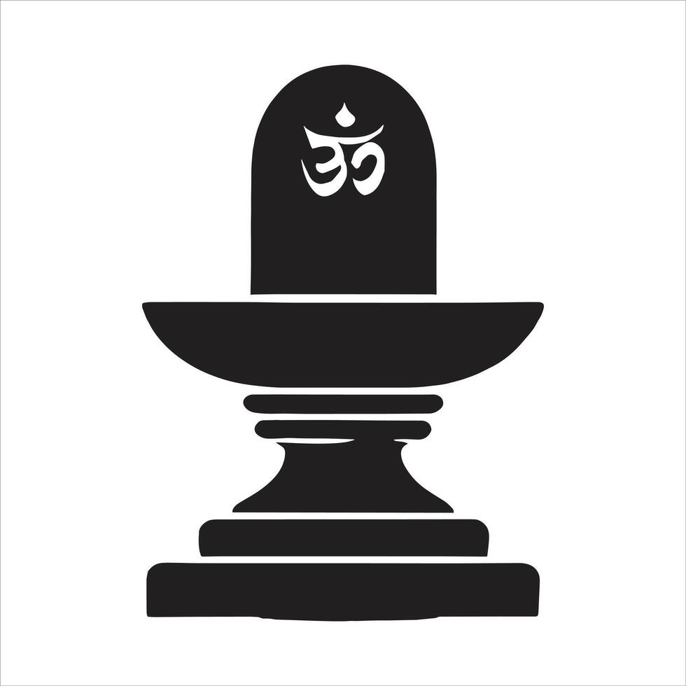Hindu God Shiva Maha Shivratri Festival Illustration of Shiv Ling Statue in Sacred Shaivism Art Style vector