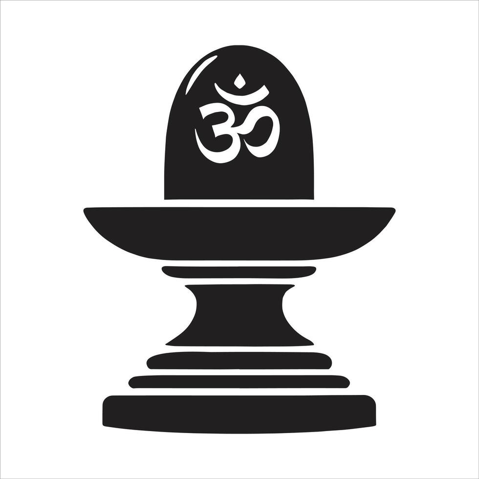 Om symbol Maha Shivratri Festival Free Sacred Art Illustration of Hindu God Shiva Shiv Lingas in Shaivism vector