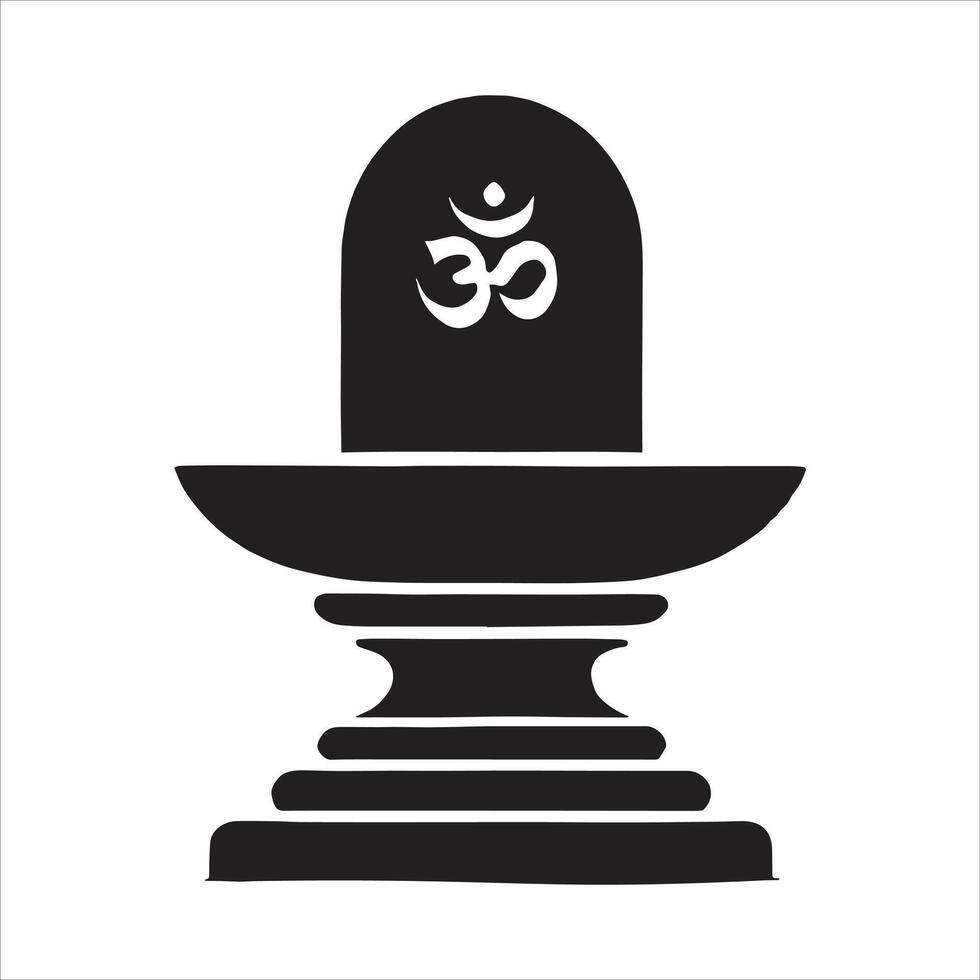 A black and white icon of a hindu temple vector