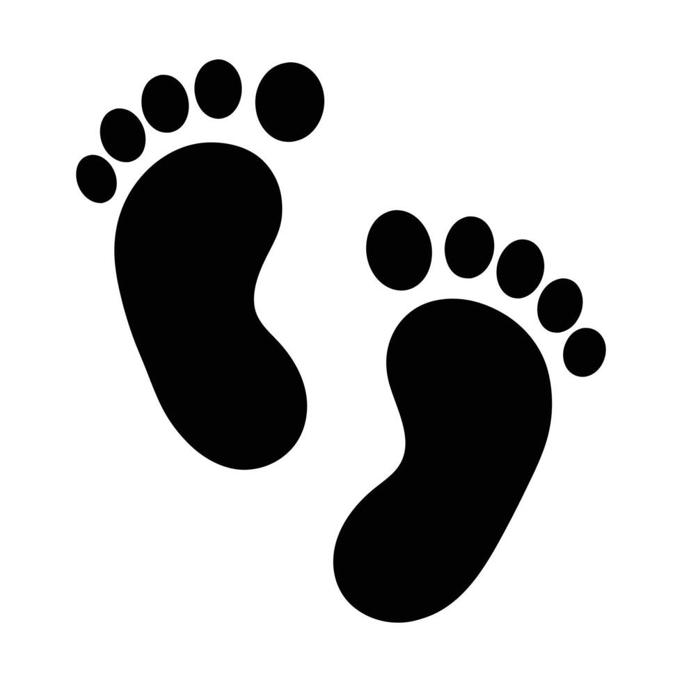 footprints icon silhouette illustration white background. vector