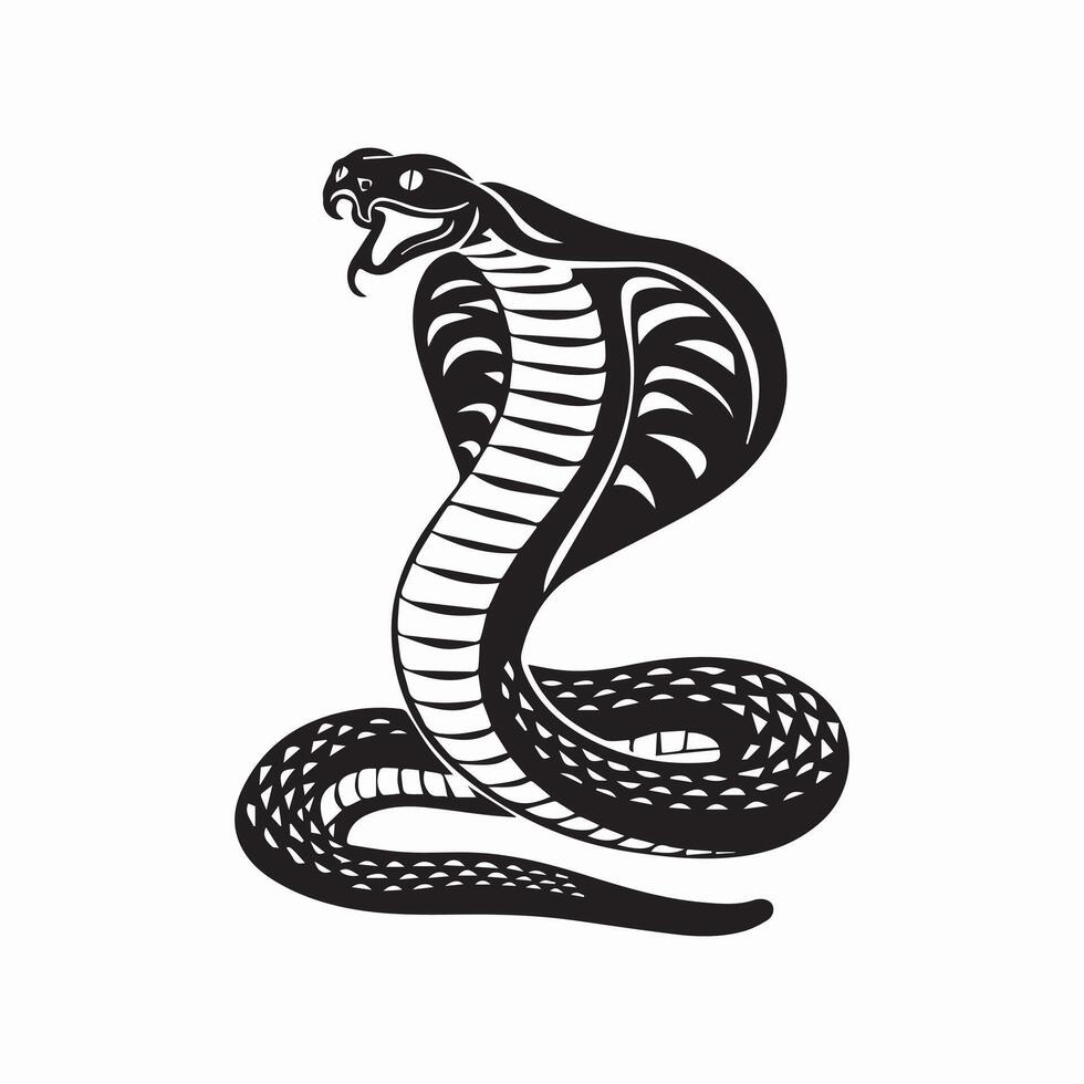 cobra snake tattoo design vector