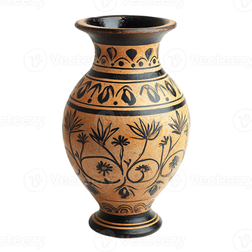 Antique ceramic vase isolated on transparent backgroundfor design png