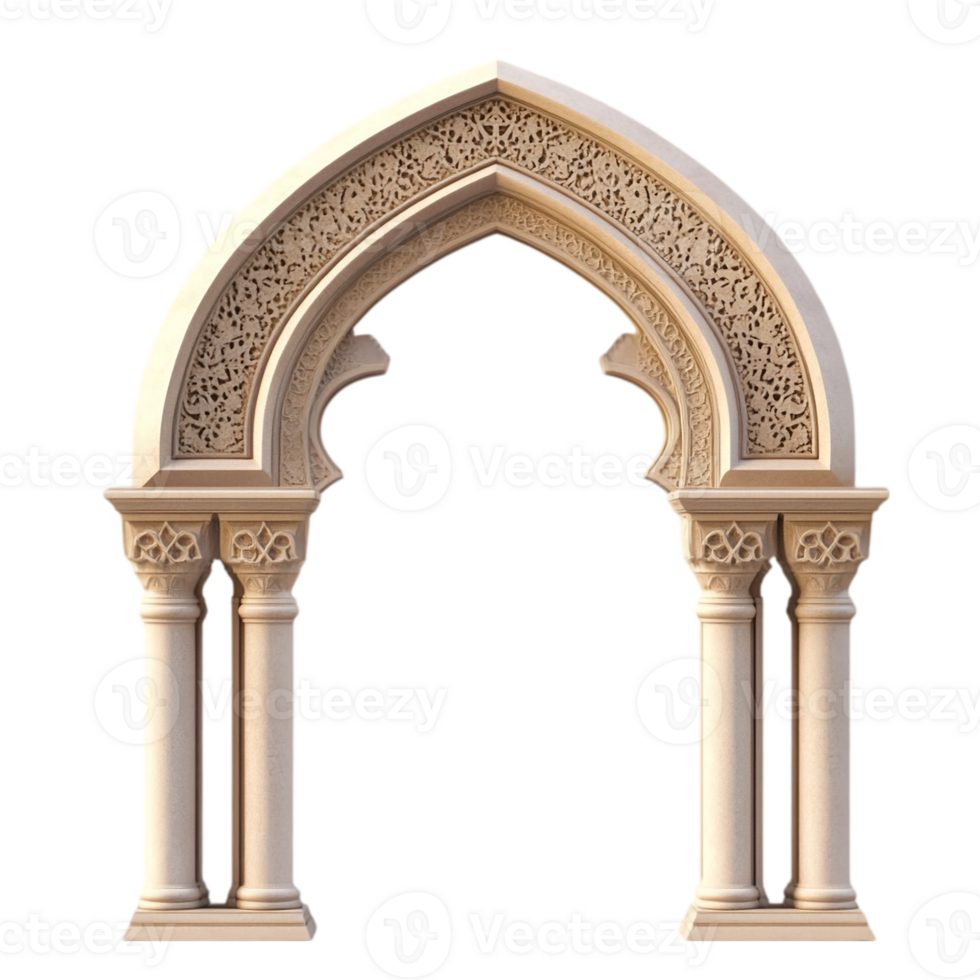 Isolated Arabic Arch Gate Image, High-Resolution, Background Removed, Architectural Detail, Design Element png