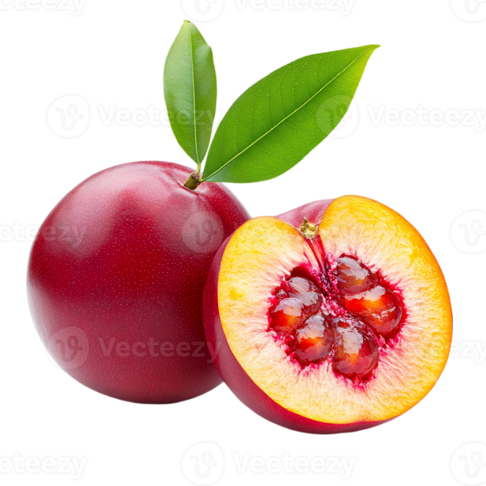 Fresh Ange Fruit with Leaf Isolated transparent Background png