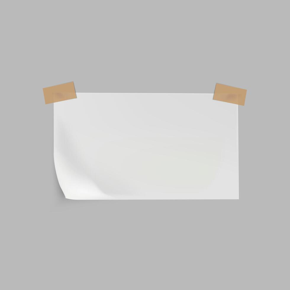 Note with tape. vector