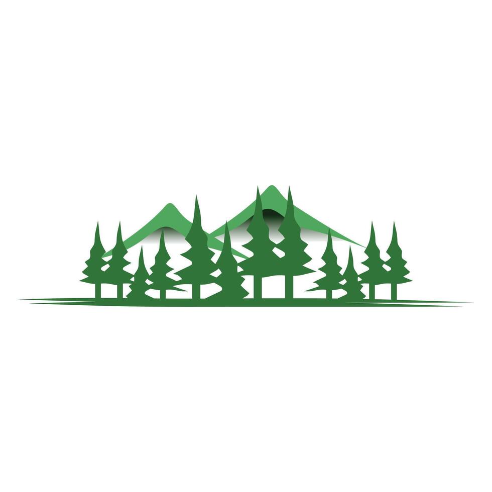 pine tree icon logo design template vector