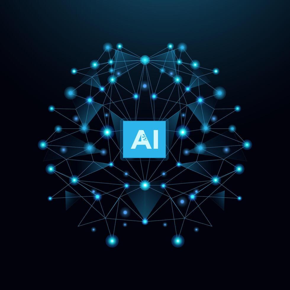 Artificial Intelligence, Isometric banner for AI. Digital Brain Concepts, isometric banner, AI isometric, AI learning machine, ai icon brain. Design for banner, cards, prints, social media. vector