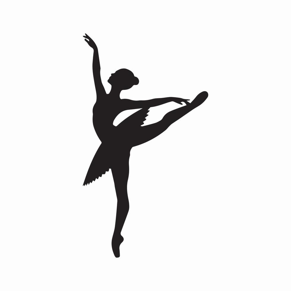 a silhouette of a ballerina in a pose vector
