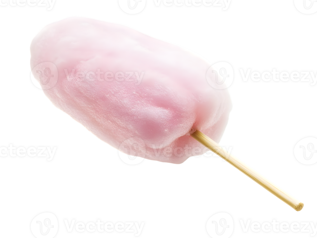 Pink Cotton Candy on Wooden Stick png
