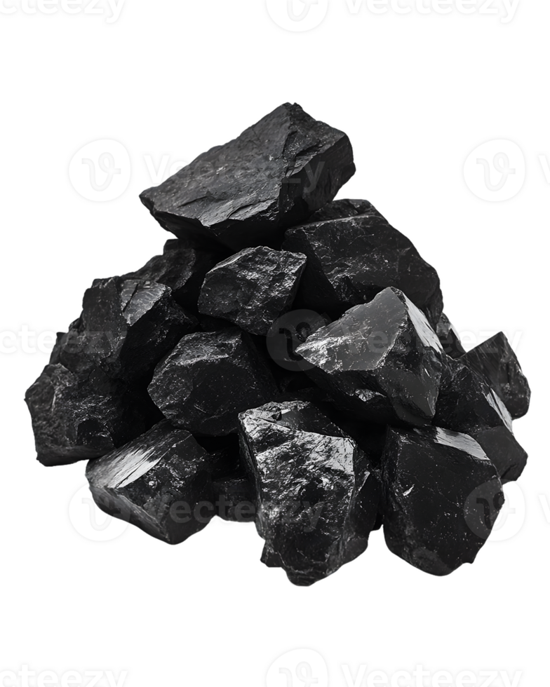 Pile of Irregularly Shaped Dark Gray to Black Rock Fragments png