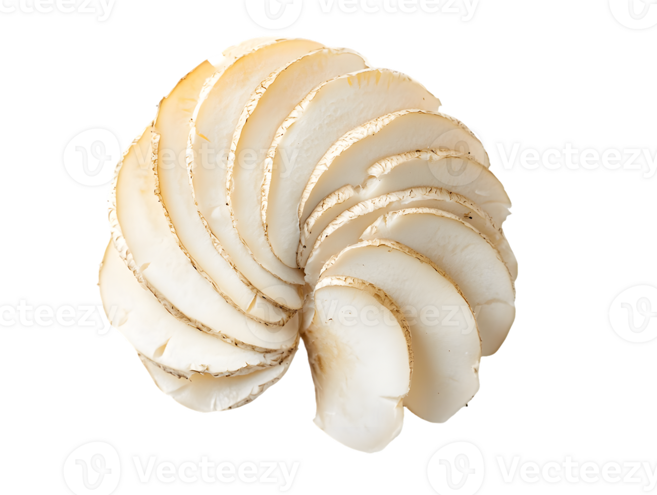 Spiral Arrangement of Sliced Mushrooms png
