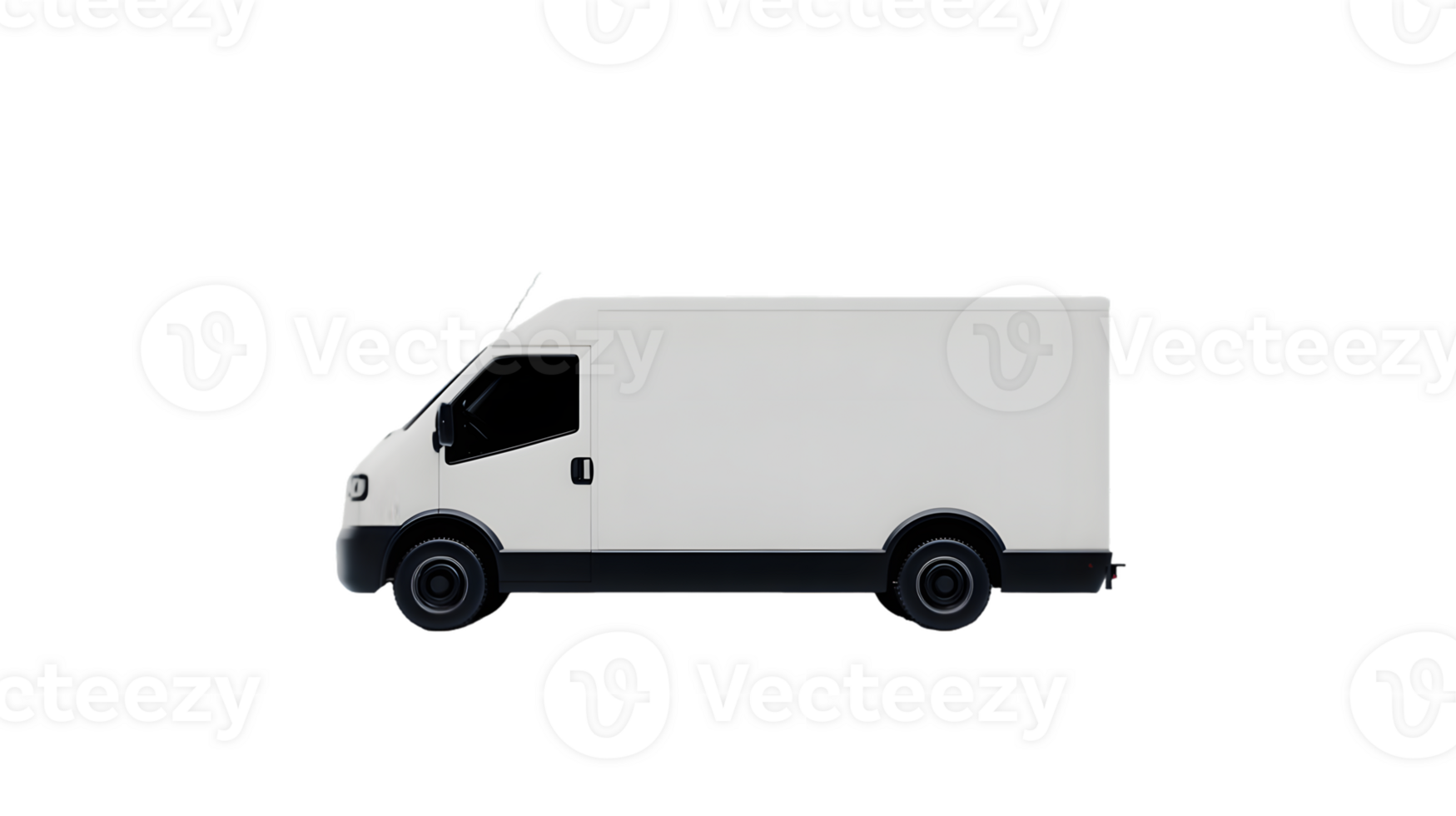 Side Profile of a White Delivery Van png