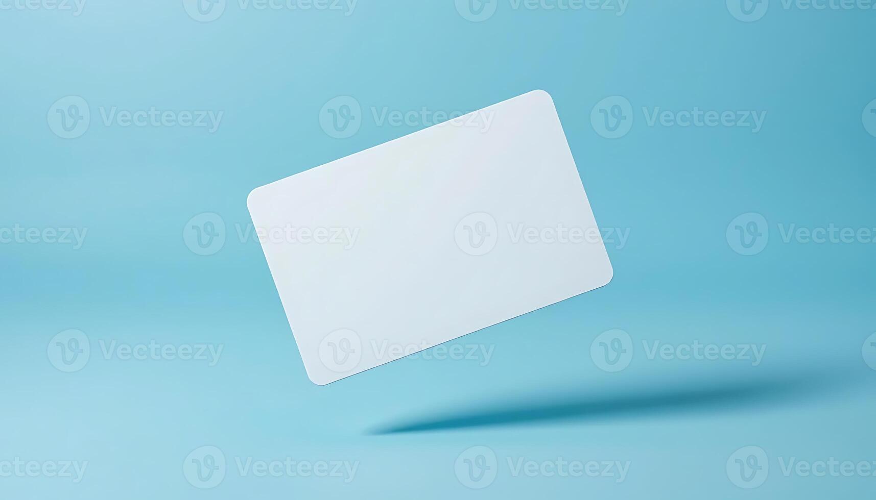 Serene Serenity Captivating Empty White Credit Card on Light Blue photo
