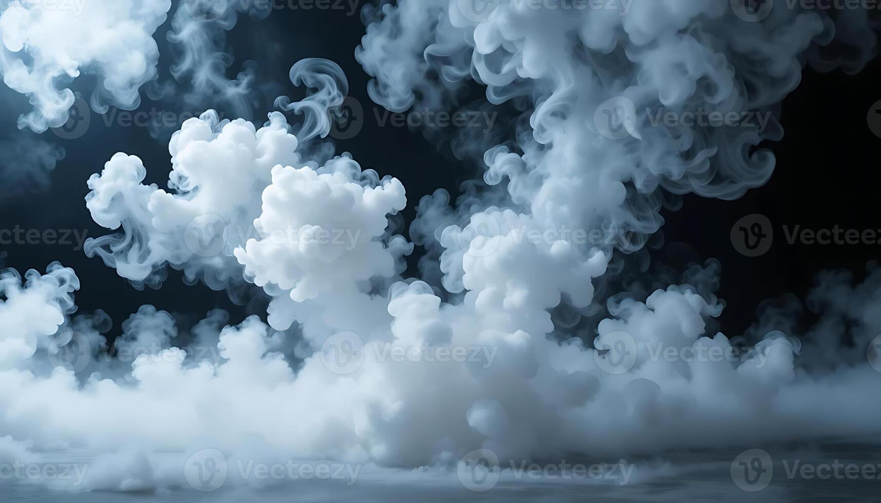 Ethereal Mist Rolling Billows of Smog Dance across Moonlight photo