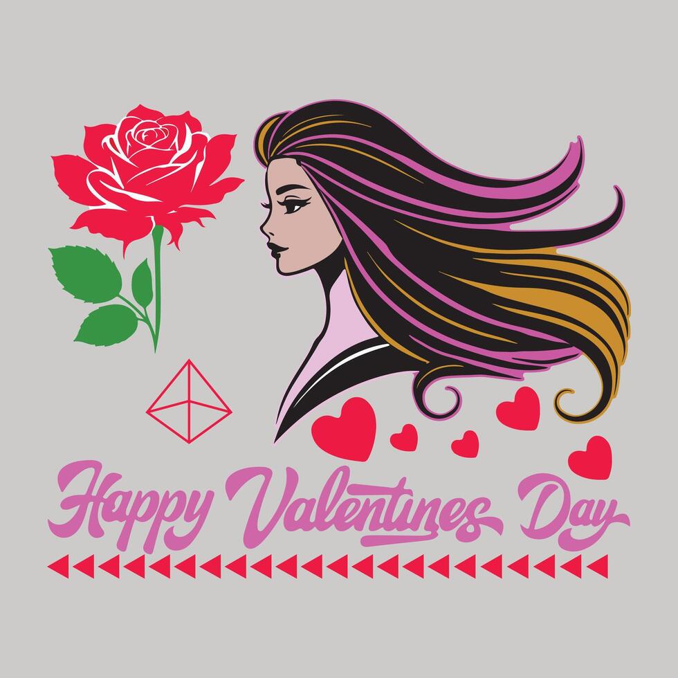 Modern Feminine Illustration with Colorful Patterns vector