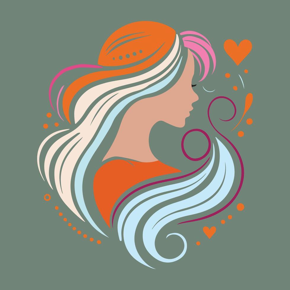 Sophisticated Woman Design with Modern Aesthetic Patterns vector