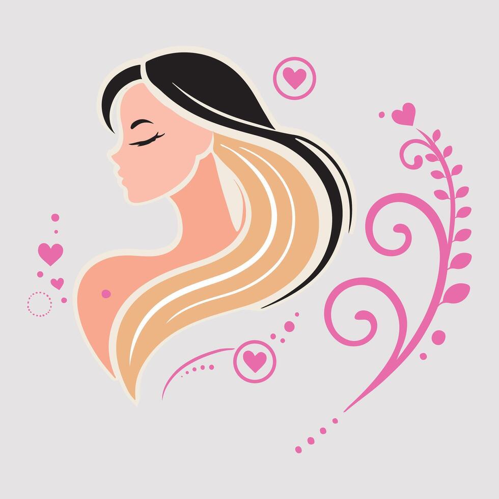 Creative Portrait of a Woman with Abstract Details vector