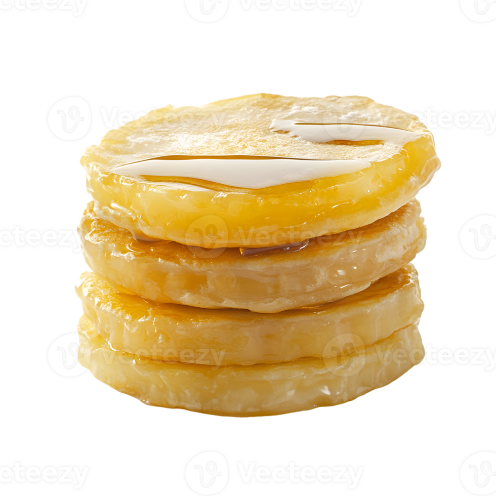 Stack of Four Pancakes with Syrup png