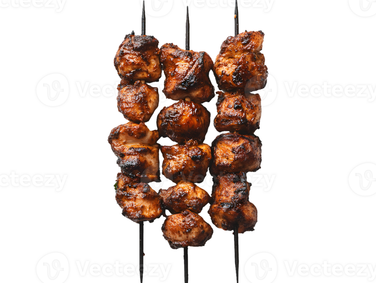 Three Skewers of Grilled Chicken png