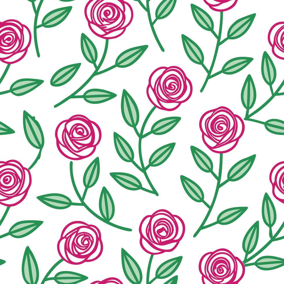 Elegant Pink Roses Seamless Pattern Floral Design Background vector