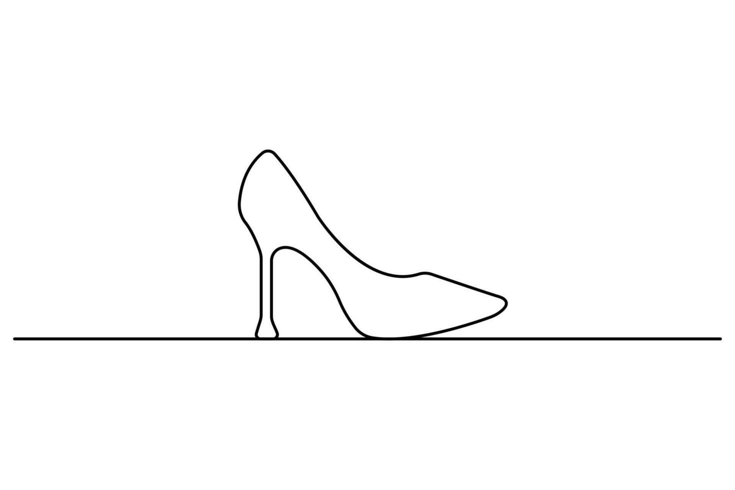 Shoe continuous one line drawing of isolated outline simple icon vector