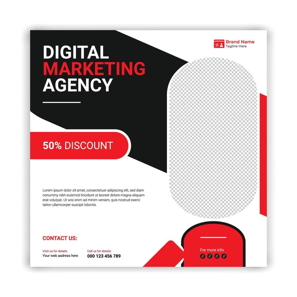 Digital marketing social media post, web banner design, social media flyer template vector