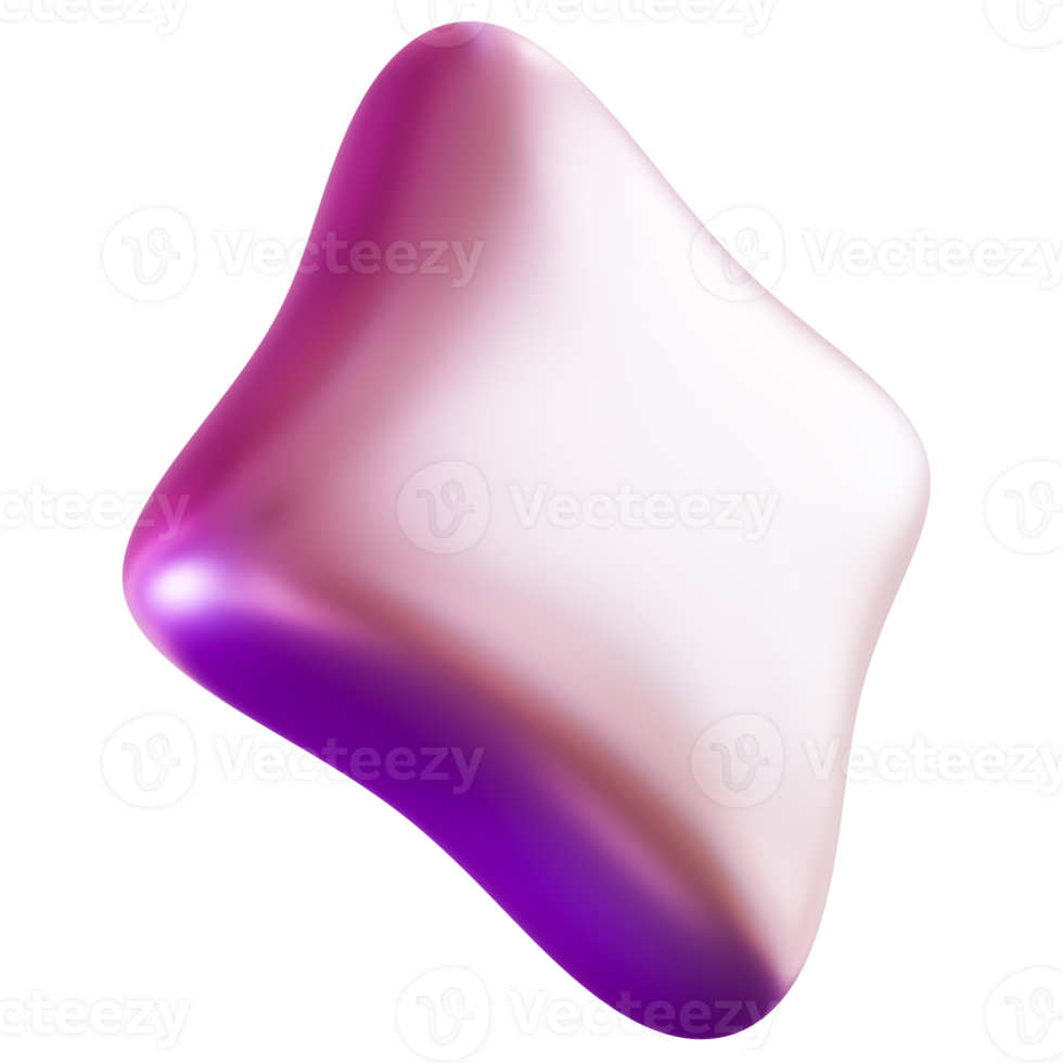 Holographic 3D star in vibrant gradient colors, on transparent background. Perfect for festive themes, social media, promotions. Cute iridescent symbol, y2k png