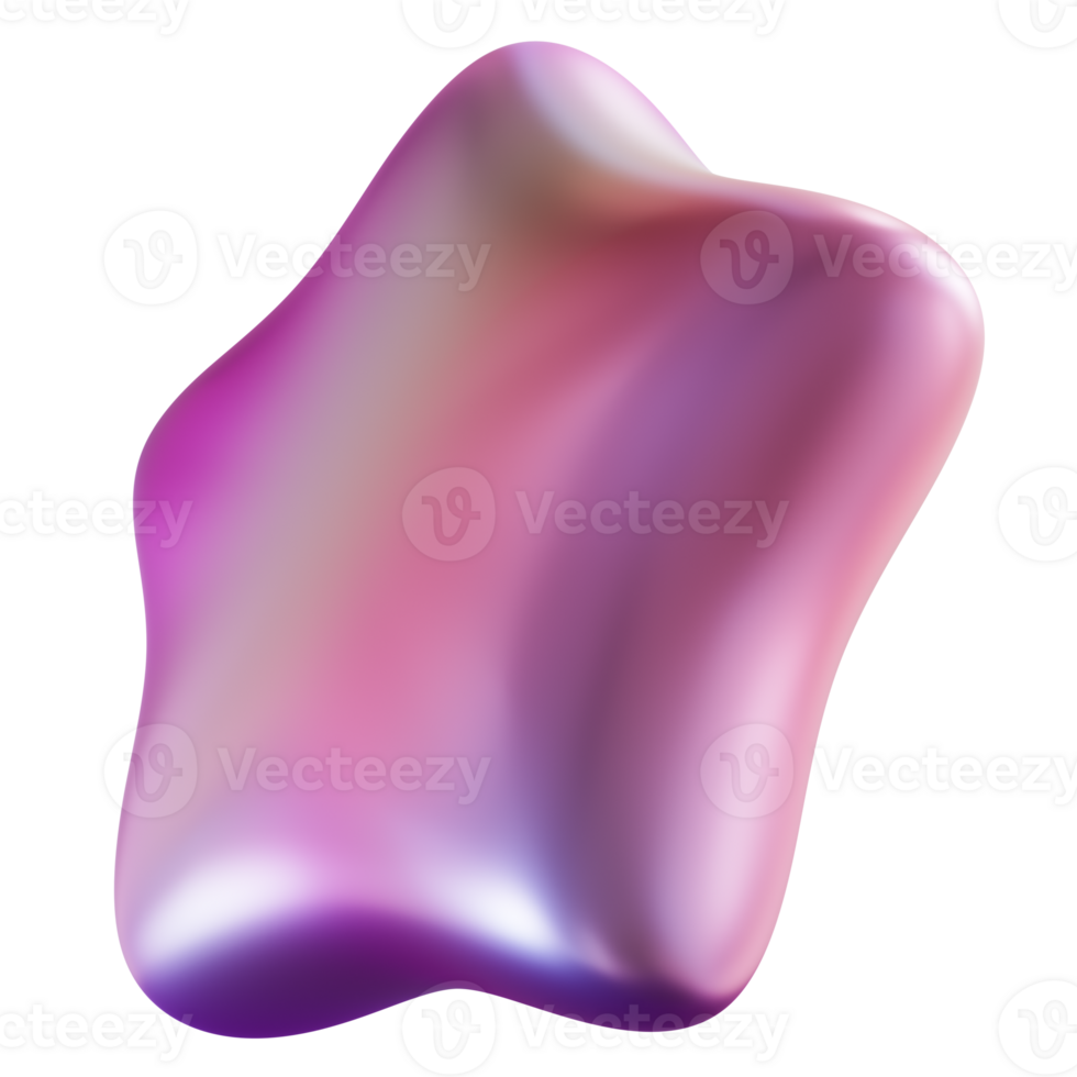 Holographic 3D star in vibrant gradient colors, on transparent background. Perfect for festive themes, social media, promotions. Cute iridescent symbol, y2k style png