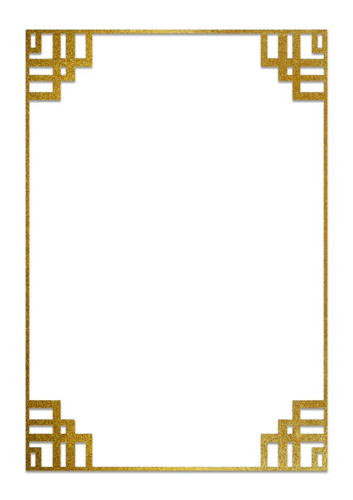 Golden Ornamental Frame for Chinese New Year Festivities png