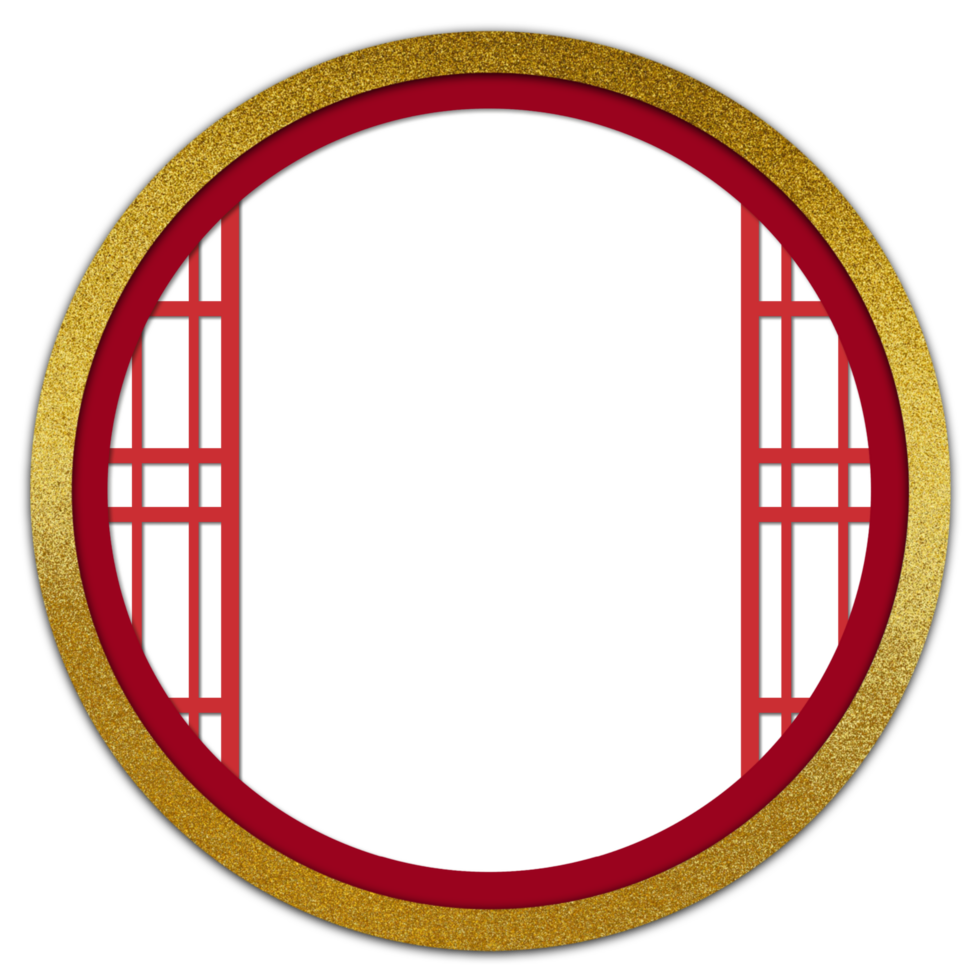Gold and Red Chinese New Year Frame on transparent background png