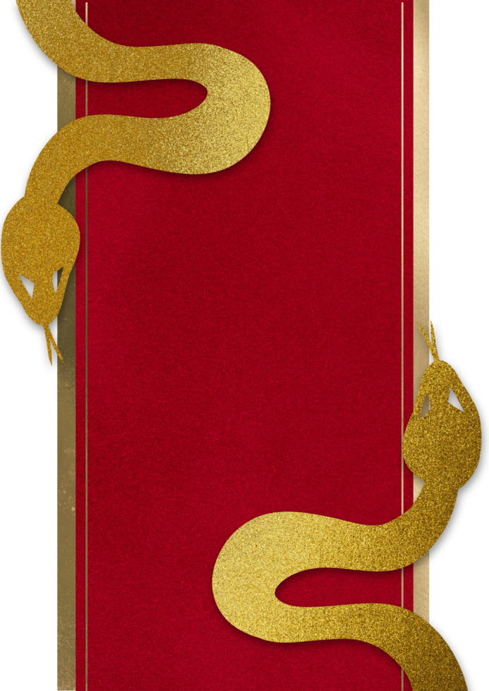 Golden Snake Chinese New Year on Transparent Background png