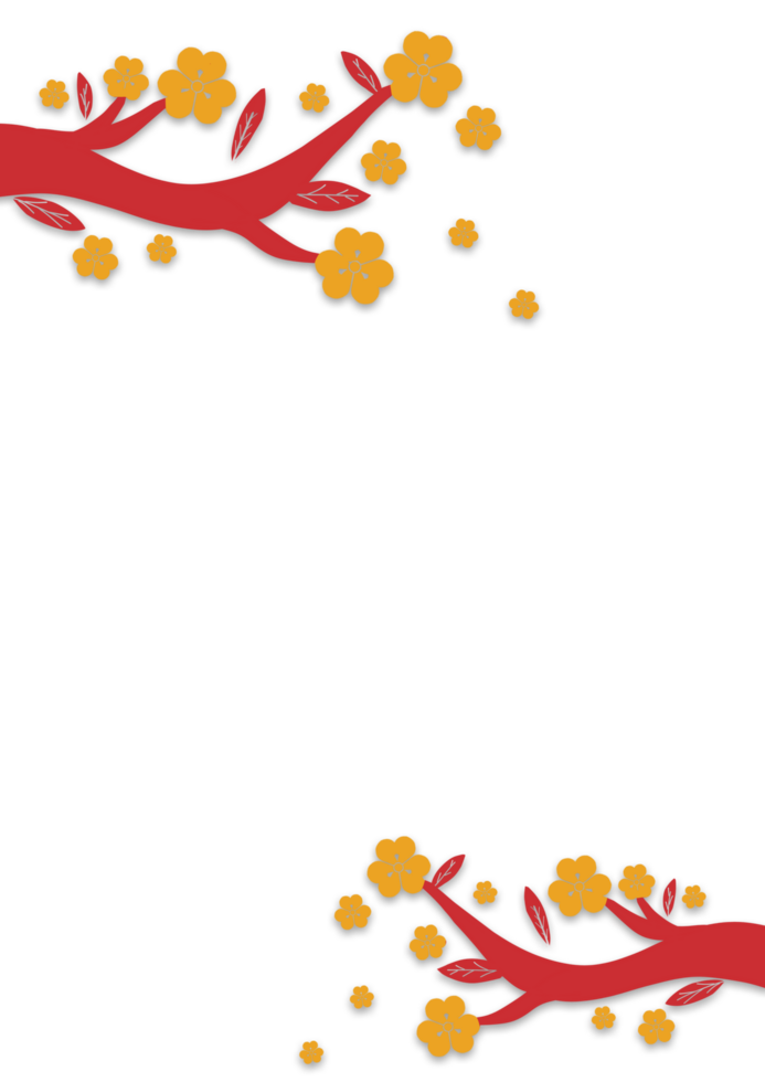 Chinese New Year Plum Blossom Frame png