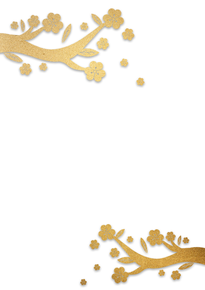 Elegant Golden Blossom Chinese New Year Background png