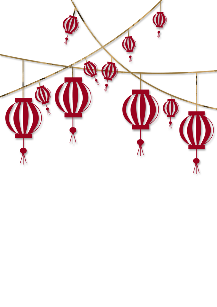 red Lanterns for Chinese New Year on Transparent background png