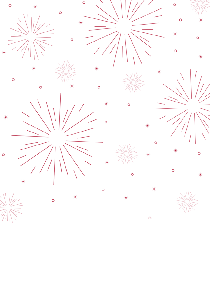 Fireworks on Transparent background with red stars png