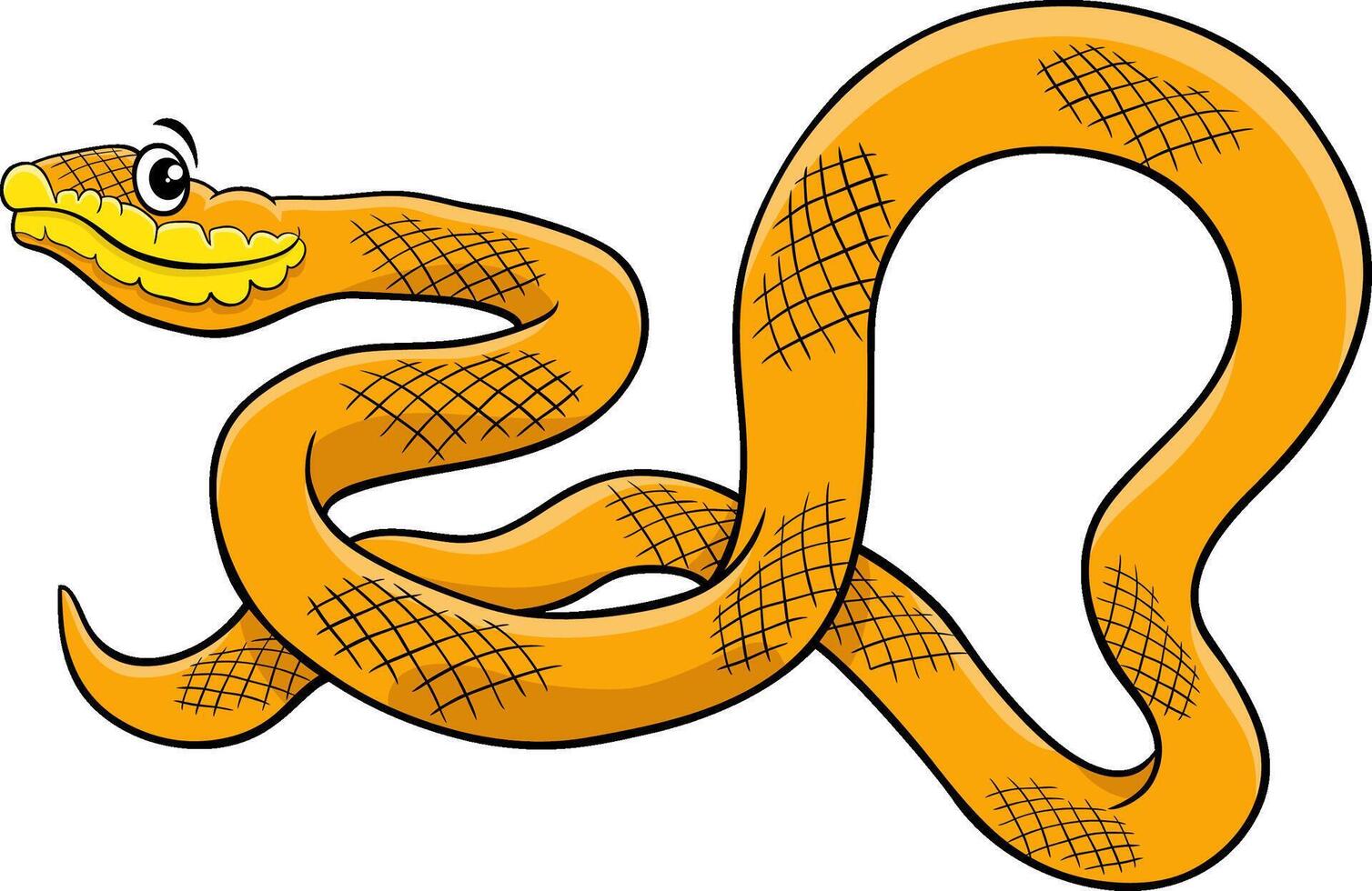 funny cartoon snake reptile animal character vector